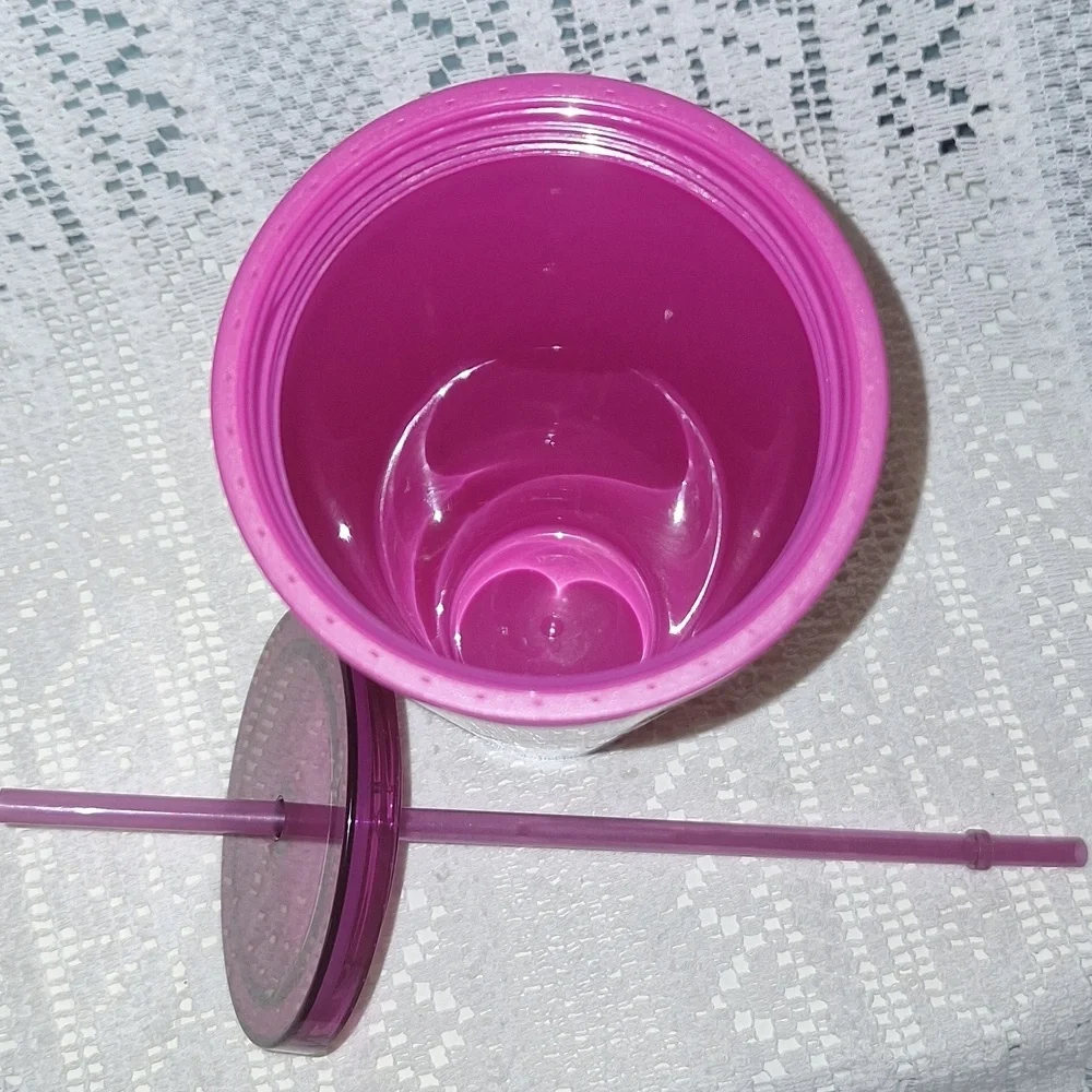 STARBUCKS COFFEE - RARE 2016 - Fuchsia Jelly Gummy Tumbler Cold Cup  Venti 24oz